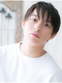 20代30代メンズカット斜めバングアースカラーショートc新所沢
