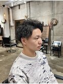 メンズツーブロックメンズパーマフェードカットスパイラルパーマ