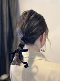 ベロアリボン×ヘアセット