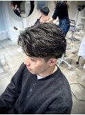 フェザーショートフェザーパーマアップバングショート