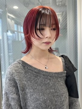 ニューヨークニューヨーク 三宮駅前店(NYNY) ウルフカット×デザインカラー