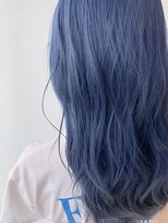 ジーナ 札幌(Zina) 【Zina札幌】フリンジウェーブ前髪大人かわいいブルーカラー
