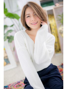 ミック 日暮里店(miq) 伸ばしかけにも◎暖色系カラーひし形シルエットロブc1