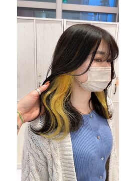 リー 梅田(Lee) Lee梅田茶屋町　インナーカラー×イエロー