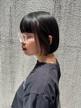 ラウンジ モリオ イケブクロ(Lounge MORIO Ikebukuro) 【morio池袋】プツッとモードな黒髪ボブ