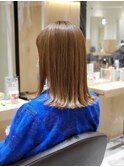 【人気カラー】グレージュ×外ハネミディアムボブ　　＃40代髪型