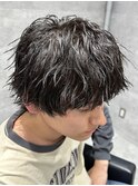 ★韓国マッシュツイストスパイラルパーマ黒髪ツーブロック