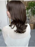 エアリーロング 美髪 ピンクブラウン 切りっぱなしボブ