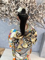 フォトリンクキポ 日本橋(Photo link ki.po)&nbsp;【振袖】ロングポニー×水引金箔アレンジ