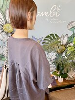 バンビ プライベート サロン(Bambi private salon) 耳にかけても可愛いオン眉ぱつっとミニボブ＊Bambi松平愛