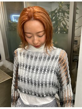 レコ 渋谷(LECO) シャンパンベージュオレンジベージュボブ