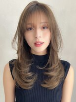 アグノス 青山(Agnos)&nbsp;大人ガーリー似合わせミディアムレイヤーカットダークアッシュ