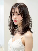 ブロウ ネックス ザ サロン 表参道(VLOW nex the salon) カールセミディシアカラーワンカール前髪カット小 顔カット