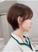 髪質改善ミルクブラウンショート20代30代40代
