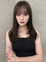 ロンドシエル 横浜(Lond ciel)&nbsp;オリーブグレー／韓国レイヤーカット／マロンベージュ/黒髪/小顔