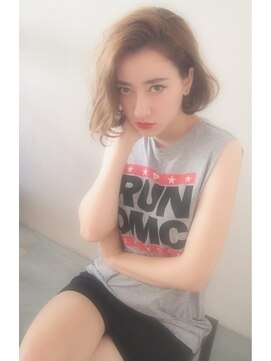 リマ(RIMA) 【RIMA】HARUKI  外国人風☆ハイトーンボブ×ミルクティベージュ