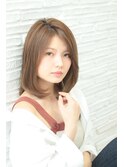 小顔になれるボブ　ワンカールパーマ　艶カール