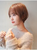 大人かわいい前下がりショートボブ丸みマッシュショート