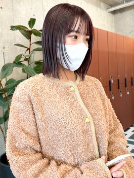 ノエ(noe) フェイスレイヤーボブ×ワインレッド