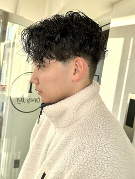 ワンズ リー 下北沢店(ONE's ly) 波巻き/アッシュブラック/カルマパーマ/ベリーショート[下北沢]