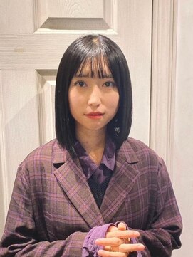 アロマ ヘアルーム 池袋店(AROMA hair room) シースルーバング ぷつっとボブ 切りっぱなし