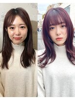 ノラ ヘアーサロン(NORA HAIR SALON)&nbsp;ナチュラル小顔前髪あり後れ毛サイドバング結べるボブくびれヘア