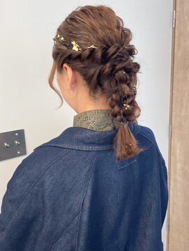 ミュラ(mulah) 編みおろしアレンジ＊結婚式お呼ばれパーティーヘアセット