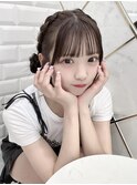 藤木愛ちゃん編み込みツインお団子＊まゆ