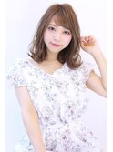 秋ベージュナチュラルレイヤーミディアム
