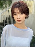 トレンドショート#ミニウルフ#デジタルパーマ#チェリーブラウン