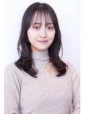 チョコグレージュ/20代30代大人かわいい/ミディアムレイヤー
