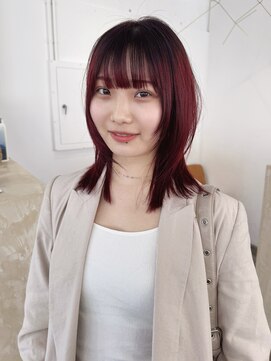 赤髪グラデーションカラープレイングカラールーツカラー