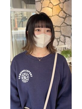 フェイスレイヤー×ボブ×ベージュ