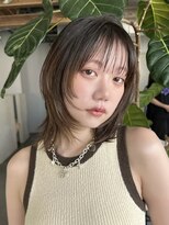 ディッセンバー 渋谷(December)&nbsp;【December】小顔カット/レイヤーカット/オリーブベージュ