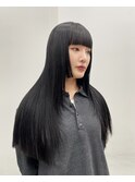 layer/レイヤーカット 姫カット 黒髪ロング