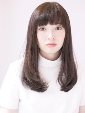 エイチバイシオミエイチ 神戸三宮(H by shiomi H) [shiomi H]ナチュラルストレートセミロング×ダークアッシュ