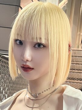 イキ 表参道(iki omotesando) ブリーチボブ/前髪あり/ハイトーン/韓国ヘア