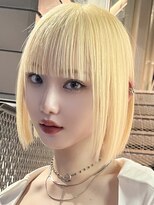 イキ 表参道(iki omotesando) ブリーチボブ/前髪あり/ハイトーン/韓国ヘア