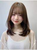 小顔 前髪 レイヤーカット ダークブルー ワンホンレイヤー "