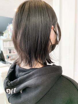 キャアリー(Caary) 福山 美容院 切りっぱなし外ハネボブイルミナカラー人気caary