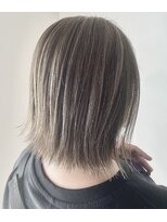 フレイムスヘアデザイン(FRAMES hair design)&nbsp;小顔効果抜群！スッキリ外ハネボブ☆ハイライトカラー！