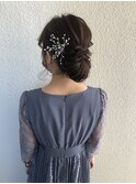 トップ ゆるふわ 少し 大きめ 下め シニヨン ヘアスタイル