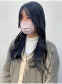 韓国風レイヤーカット前髪カットブルーカラーケアブリーチ