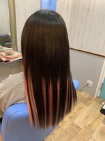 美容室 ダン エクセルシア(Dan)&nbsp;★プレミア編込エクステ華やかピンク色ミックスロングヘア★