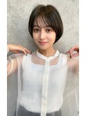 切りっぱなしボブ/ニュアンスパーマ/前髪カット[池袋駅]
