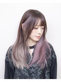 インナーカラー#ミディアムレイヤー#ケアブリーチ#ダブルカラー
