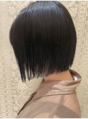 20代30代大人美人小顔ブリーチなし韓国ヘアアッシュブラックボブ
