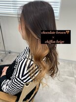 ヘアー アトリエ アンジー(Hair Atelier Angee)&nbsp;ベージュのインナーカラー