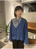ラウンドバングぱっつんボブ