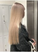 12584髪質改善金髪ホワイトブロンドマロンベージュストレート